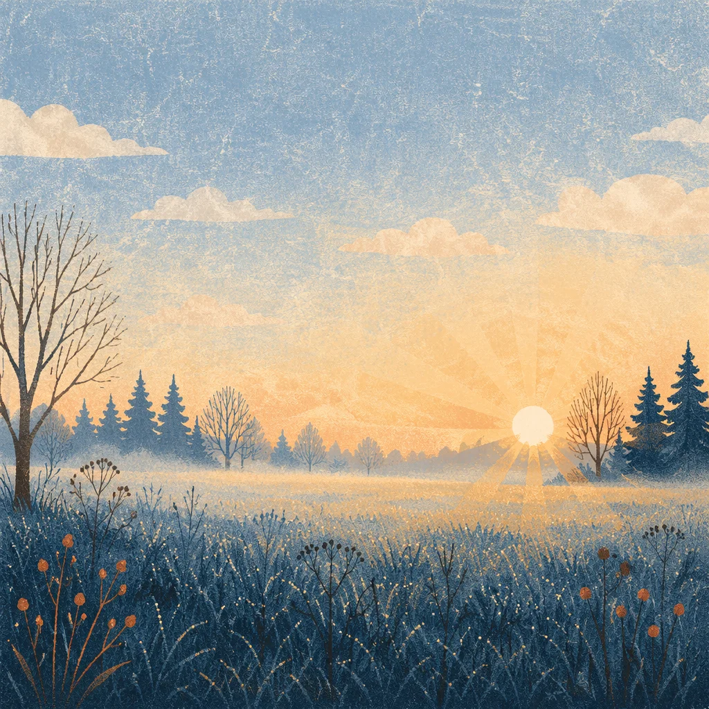 New Year Sunrise Over Misty Meadow