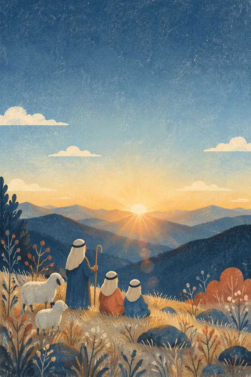 New Year Sunrise Over Frosted Mountain Meadow