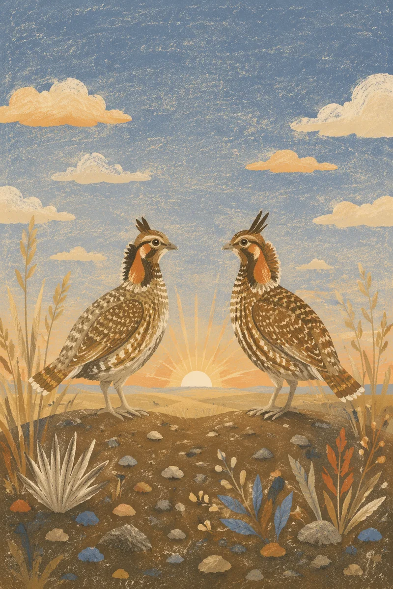 Prairie Grouse at Hopeful New Year Sunrise