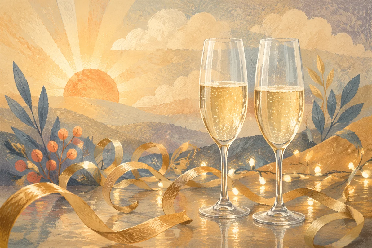 New Year Sunrise Champagne Celebration