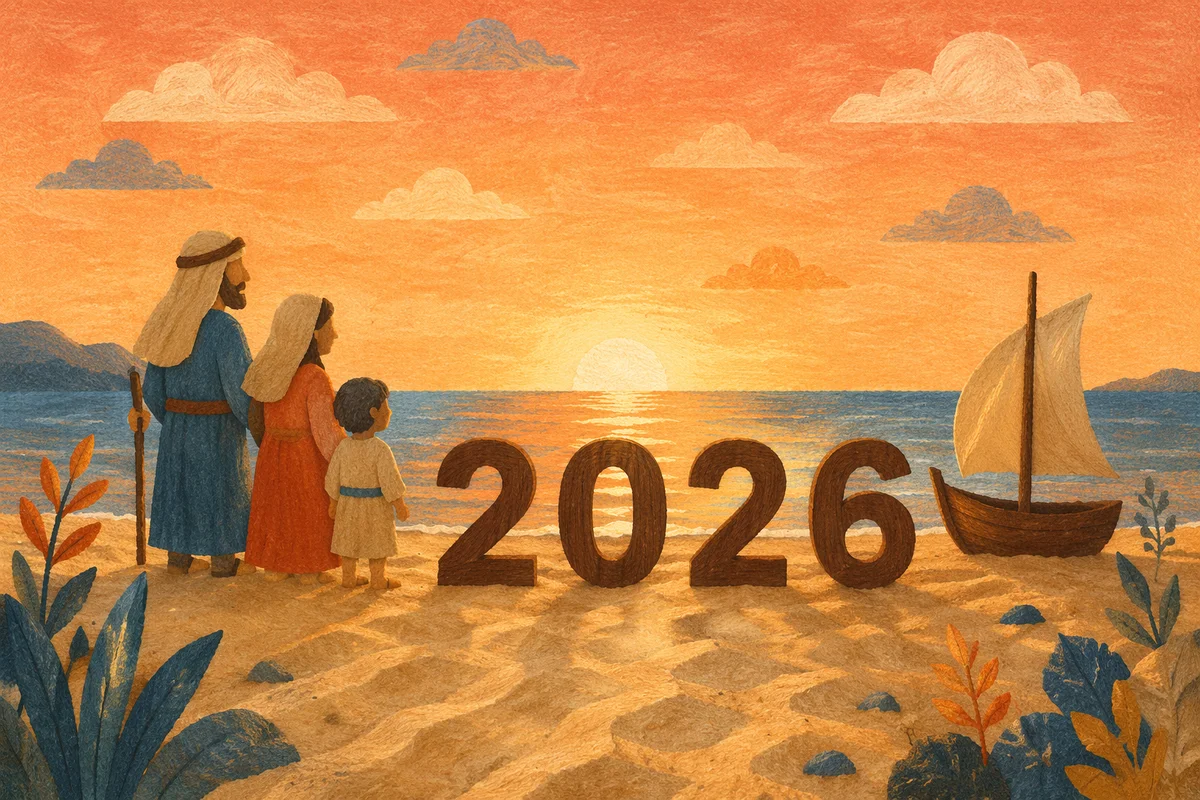 2026 New Year Sunrise on Peaceful Coast