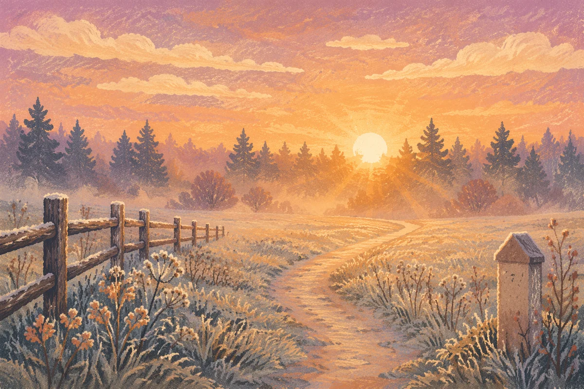 New Year Sunrise Over Frosty Meadow