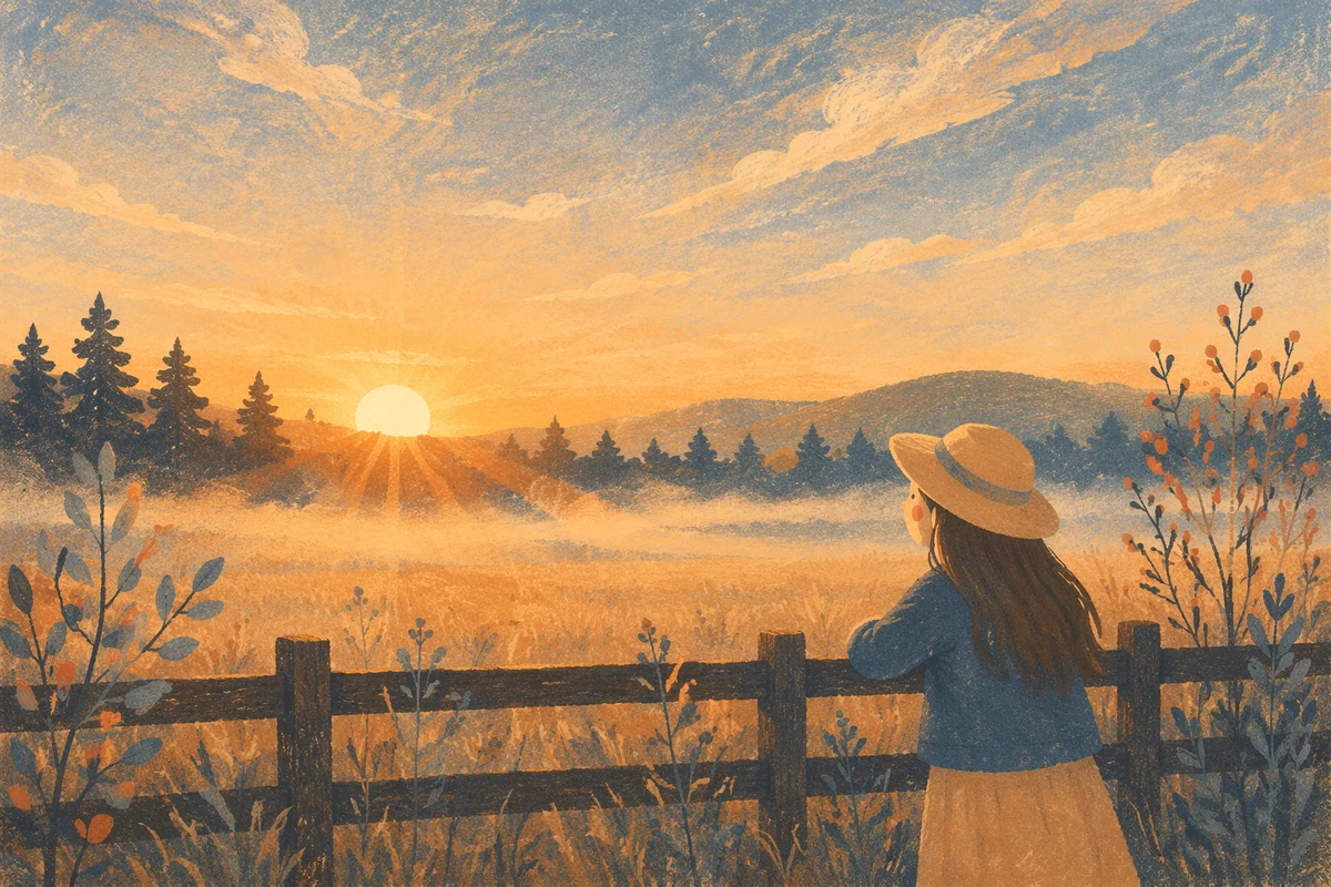 New Year Sunrise Over Peaceful Meadow