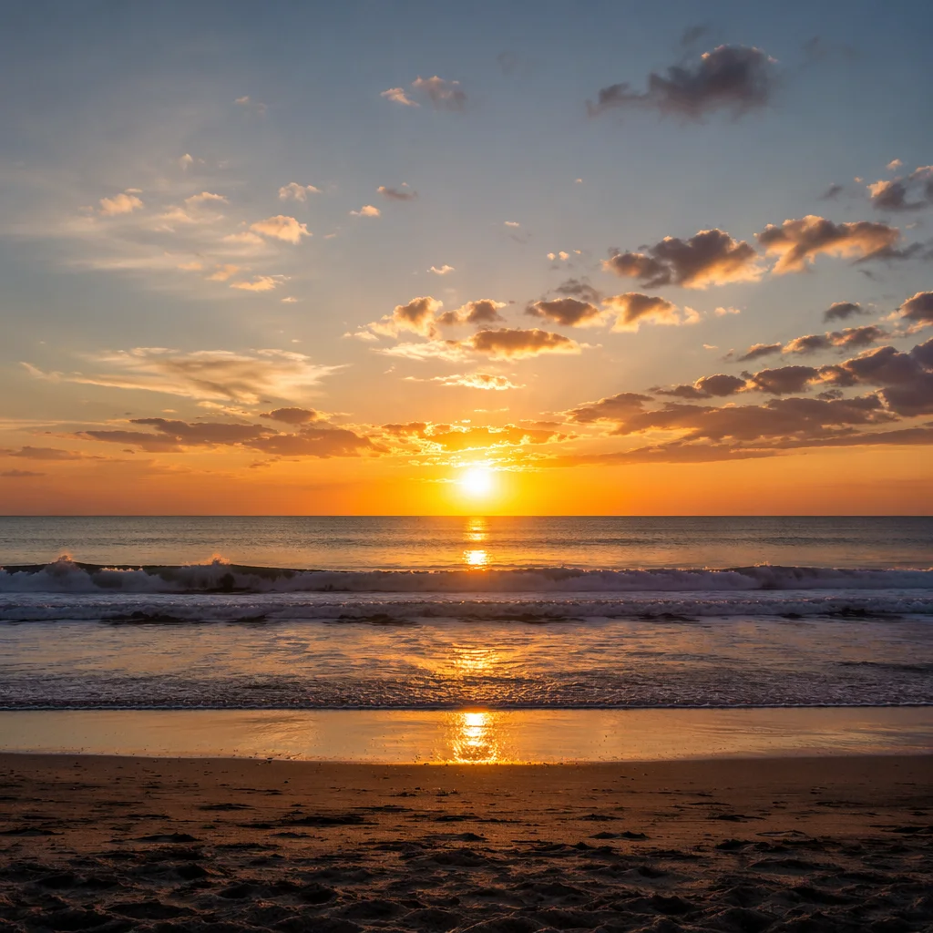 New Year Sunrise Over Peaceful Coast