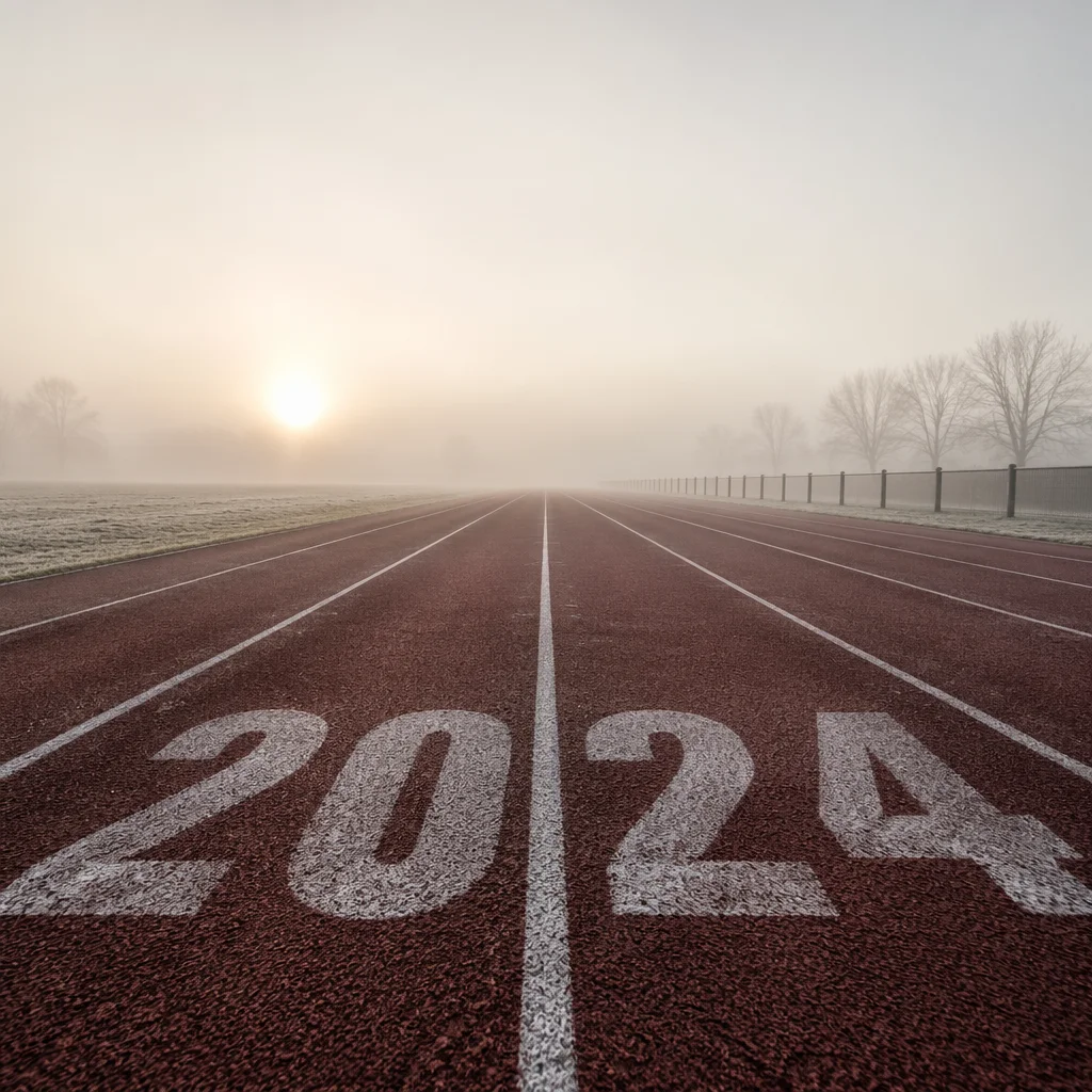 New Year Sunrise on Winter Running Track
