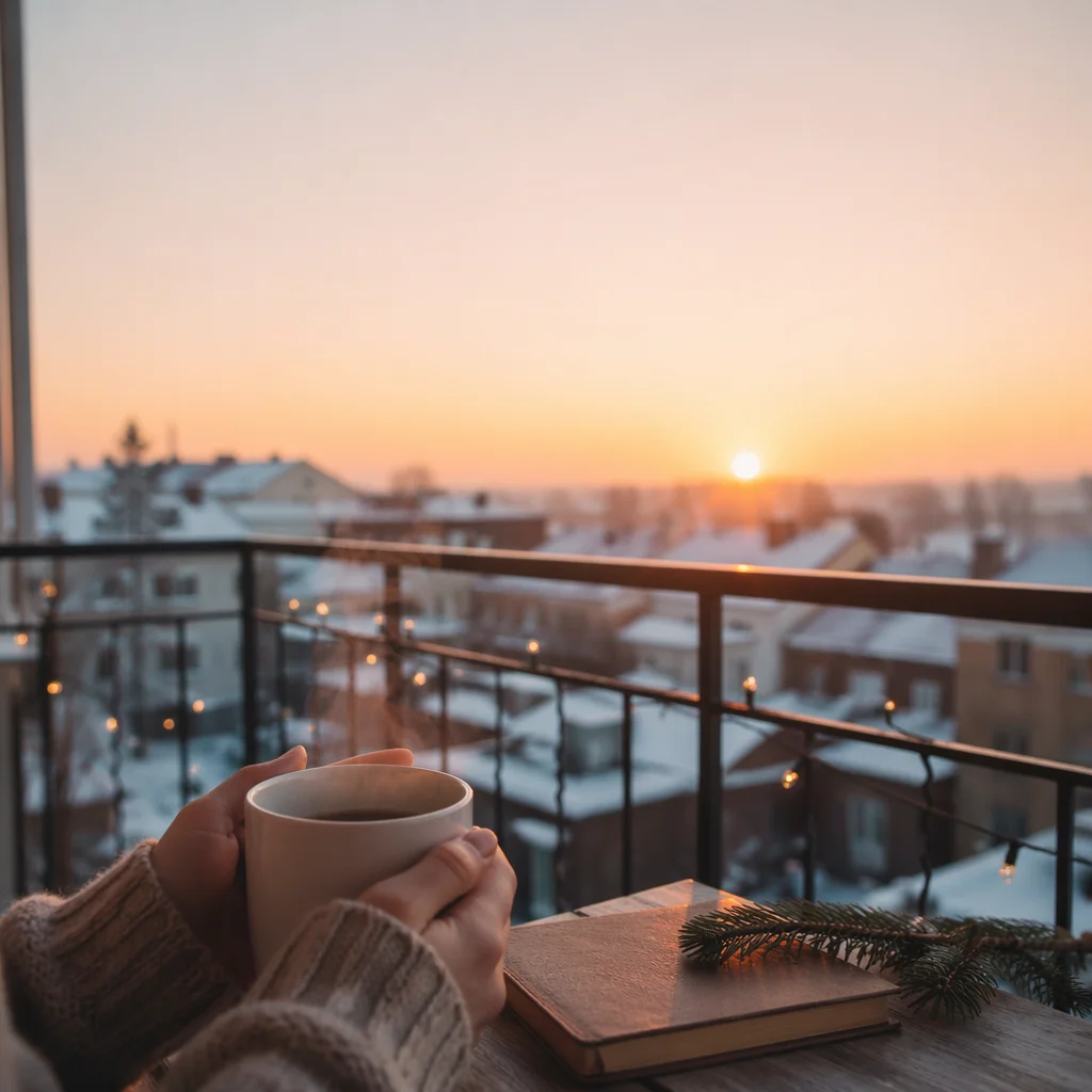 Hopeful New Year Sunrise Balcony Moment