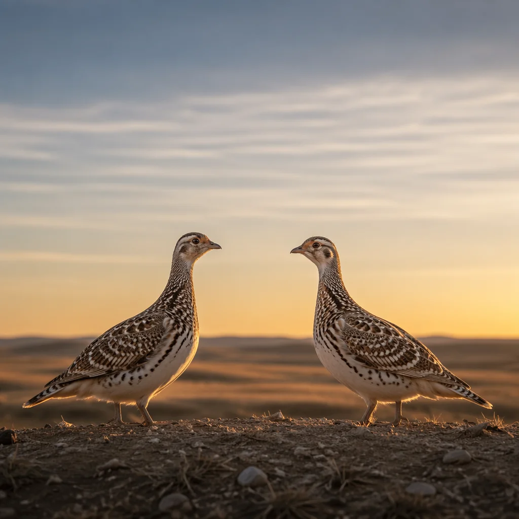 New Year Sunrise Prairie Grouse Encounter