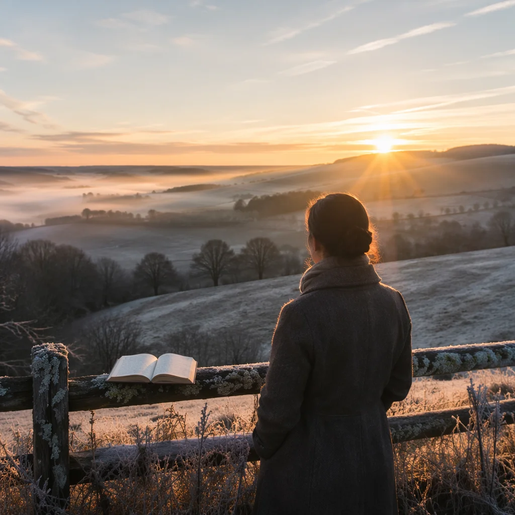 New Year Sunrise Over Frosty Countryside