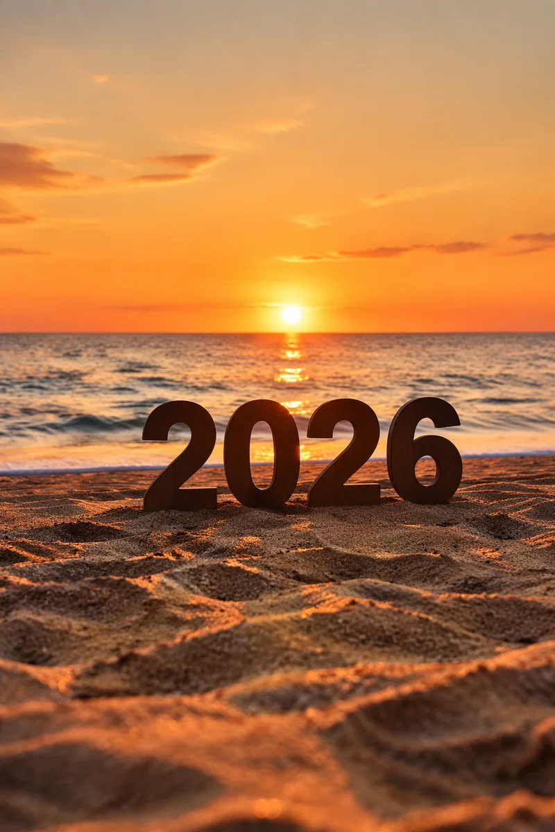 2026 New Year Sunrise on Peaceful Coast