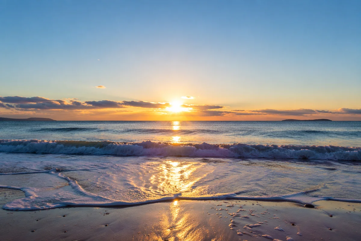 New Year Sunrise Over Peaceful Beach