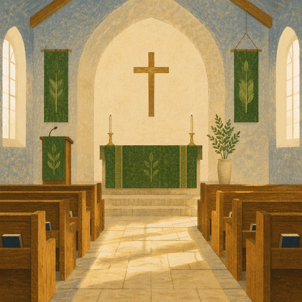 Ordinary Time Green Sanctuary with Altar Paraments