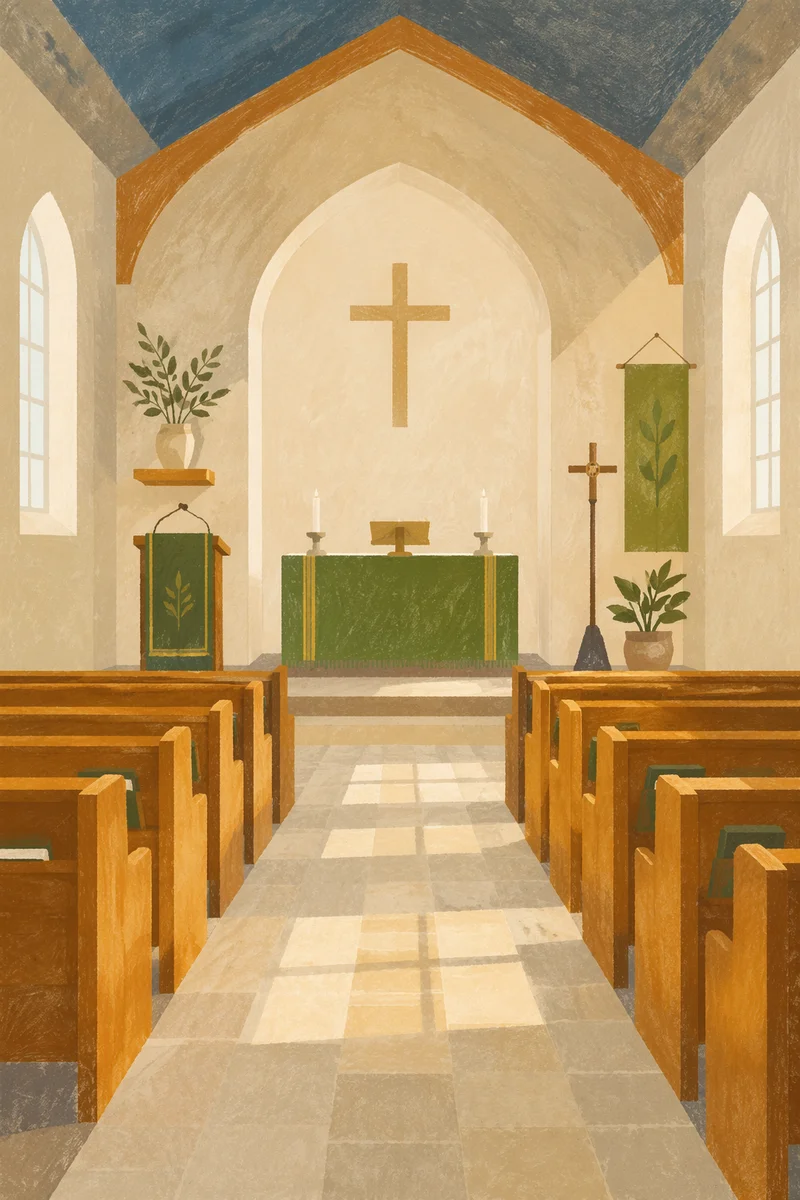 Ordinary Time Green Sanctuary with Altar Paraments