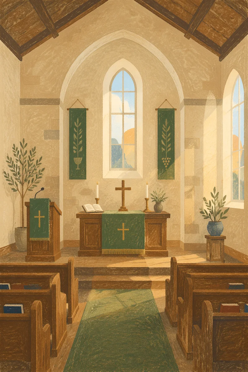 Ordinary Time Green Church Sanctuary Altar