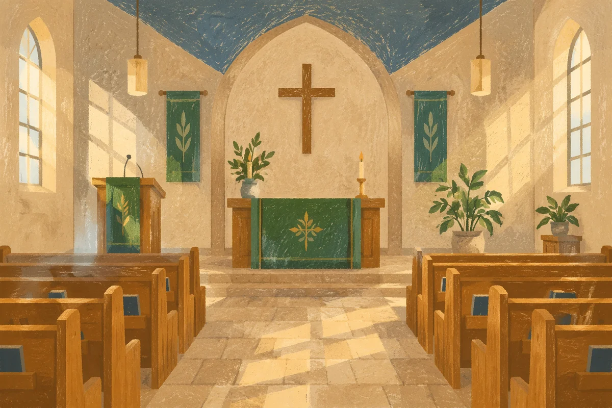 Ordinary Time Green Sanctuary with Altar Paraments