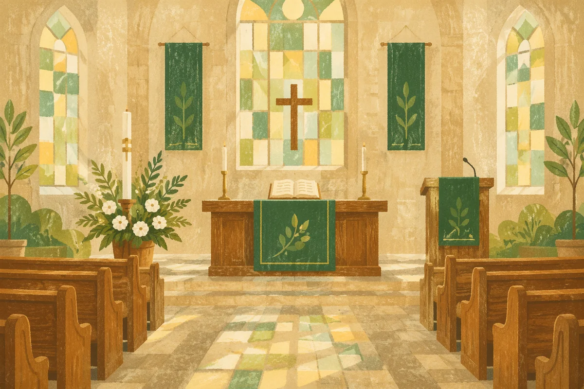 Ordinary Time Green Sanctuary with Altar Paraments