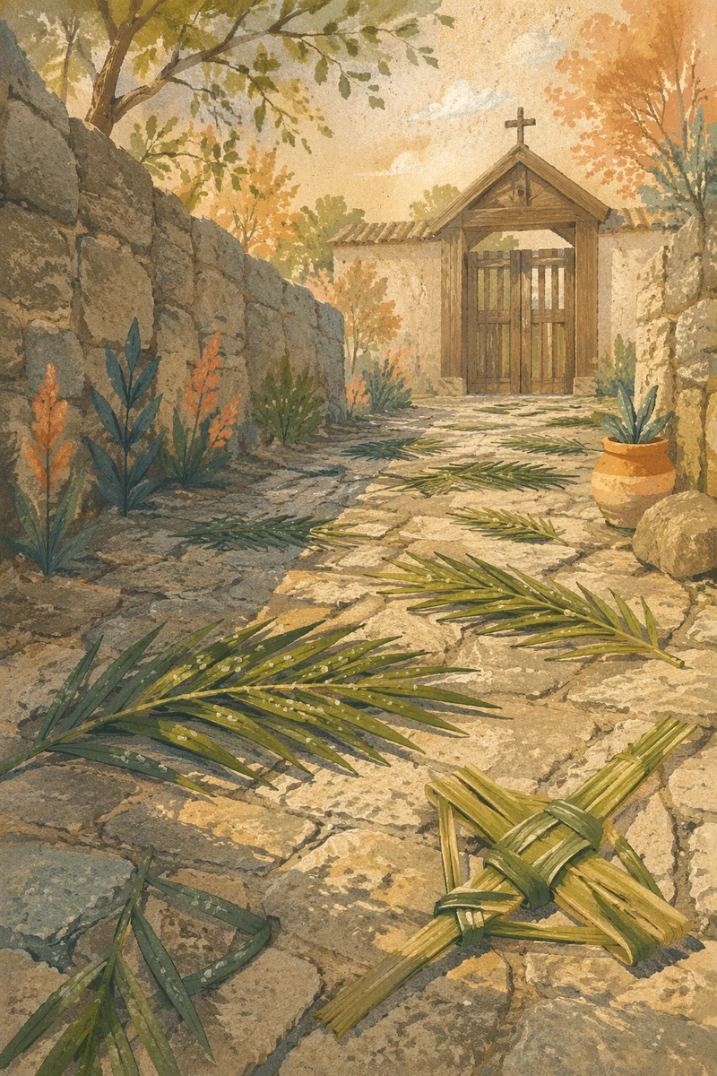 Palm Branches on Spring Chapel Path