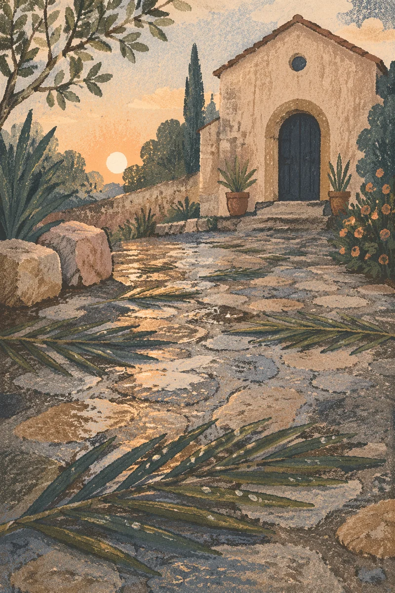 Palm Branches on Spring Chapel Path