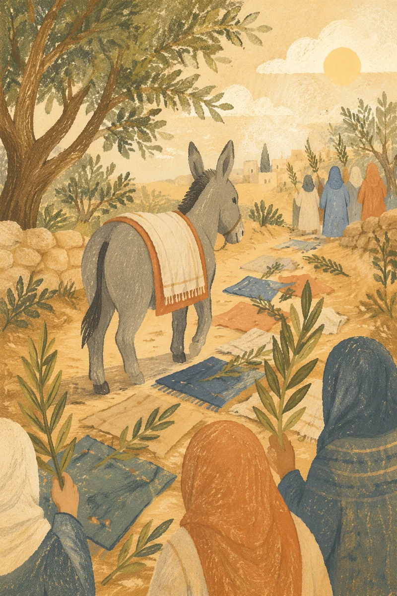 Humble Palm Sunday Donkey Procession