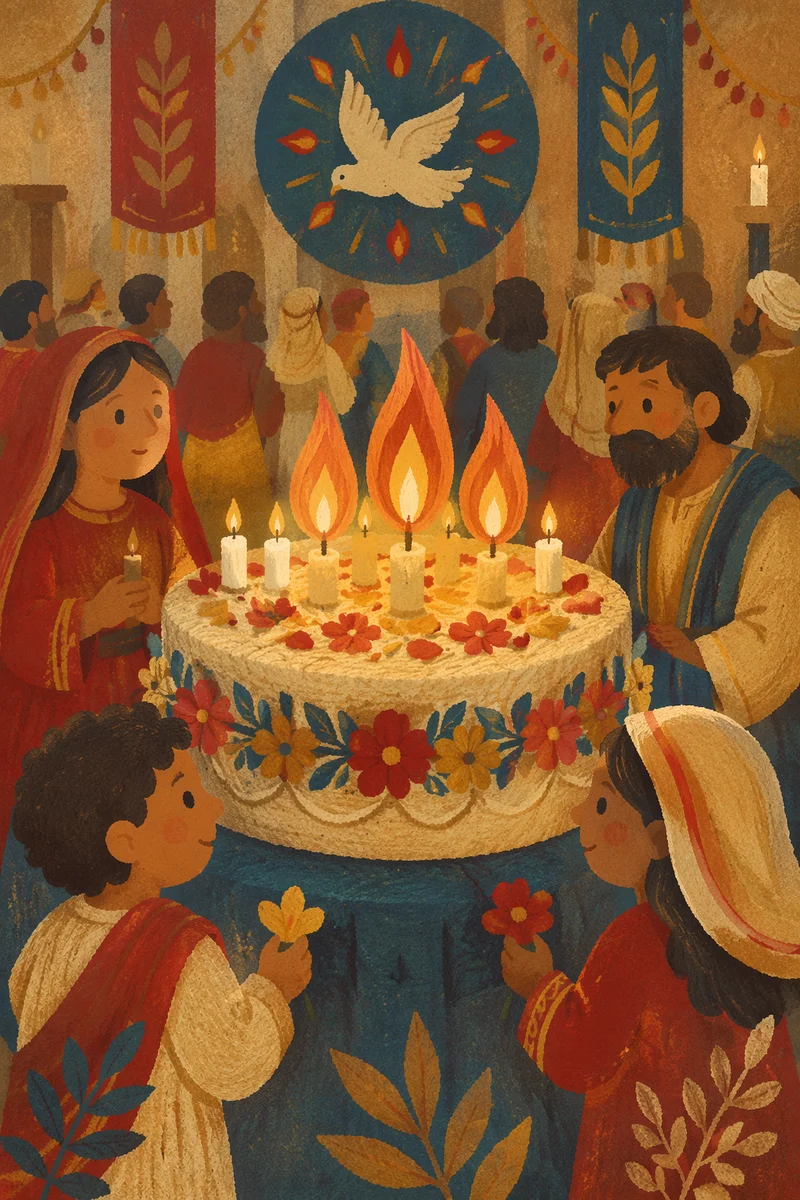 Pentecost Church Birthday Celebration Cake Scene