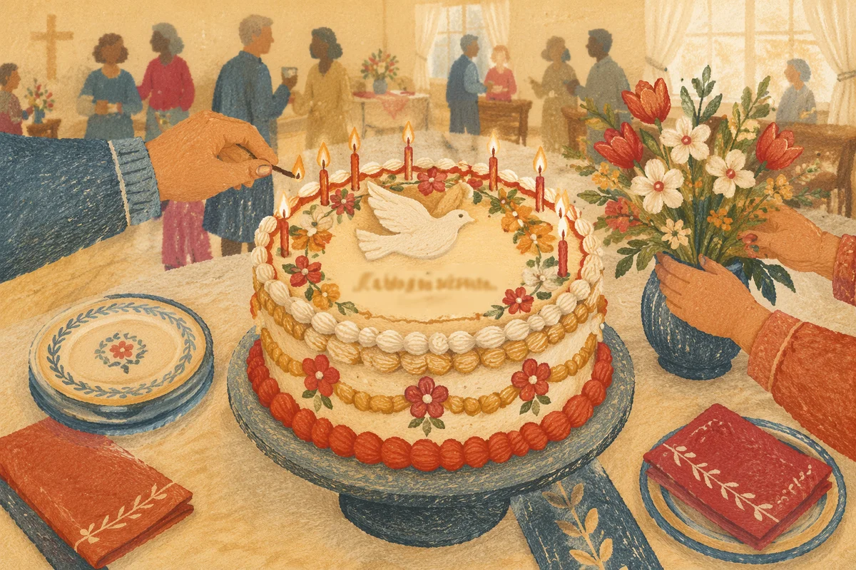 Pentecost Church Birthday Celebration Cake Table