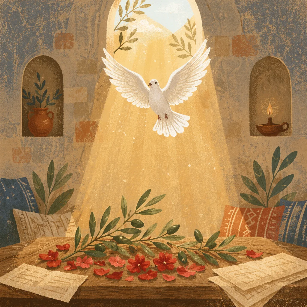Pentecost Dove in Golden Chapel Light