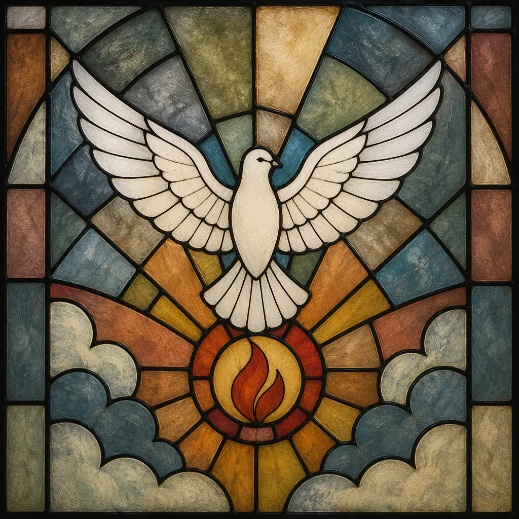 Pentecost Dove Stained Glass Light