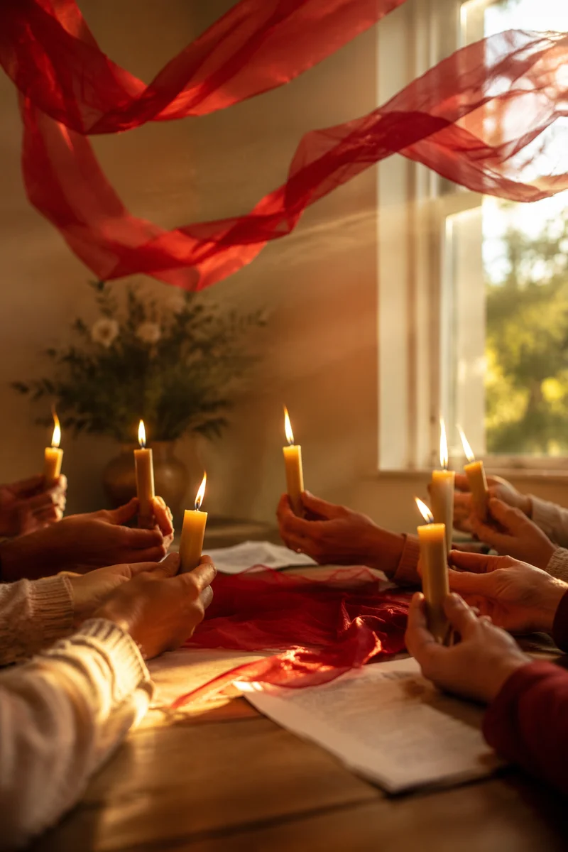Pentecost Candle Flames in Gentle Wind