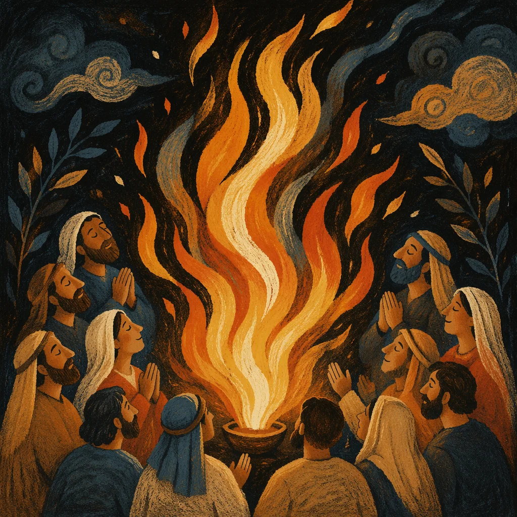 Pentecost Flames Moved by Holy Wind