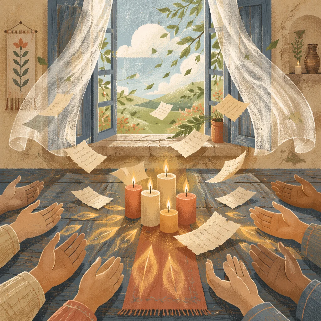 Pentecost Prayer Table with Wind and Flames