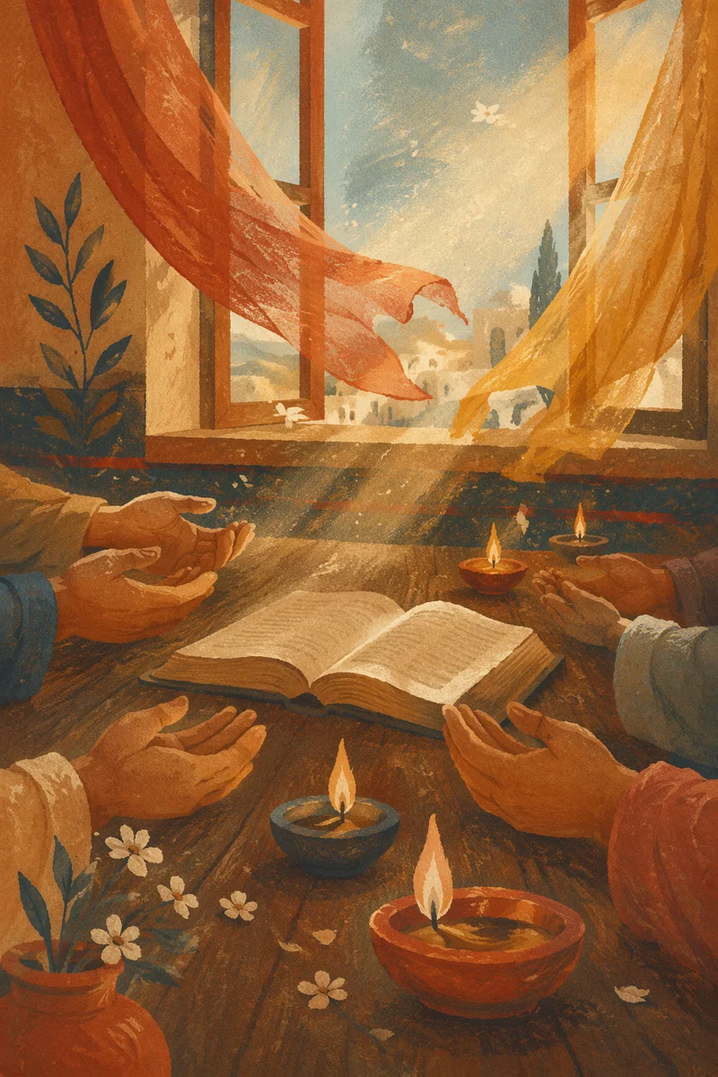 Pentecost Prayer in a Wooden Chapel
