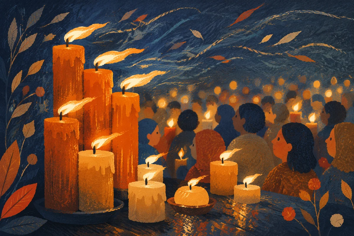 Pentecost Candle Flames in Gentle Wind