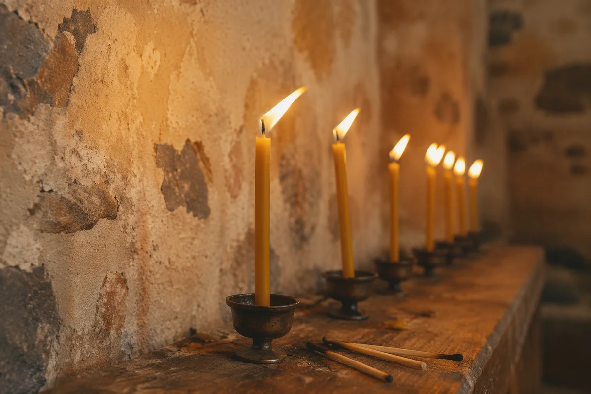 Pentecost Candle Flames in Gentle Wind