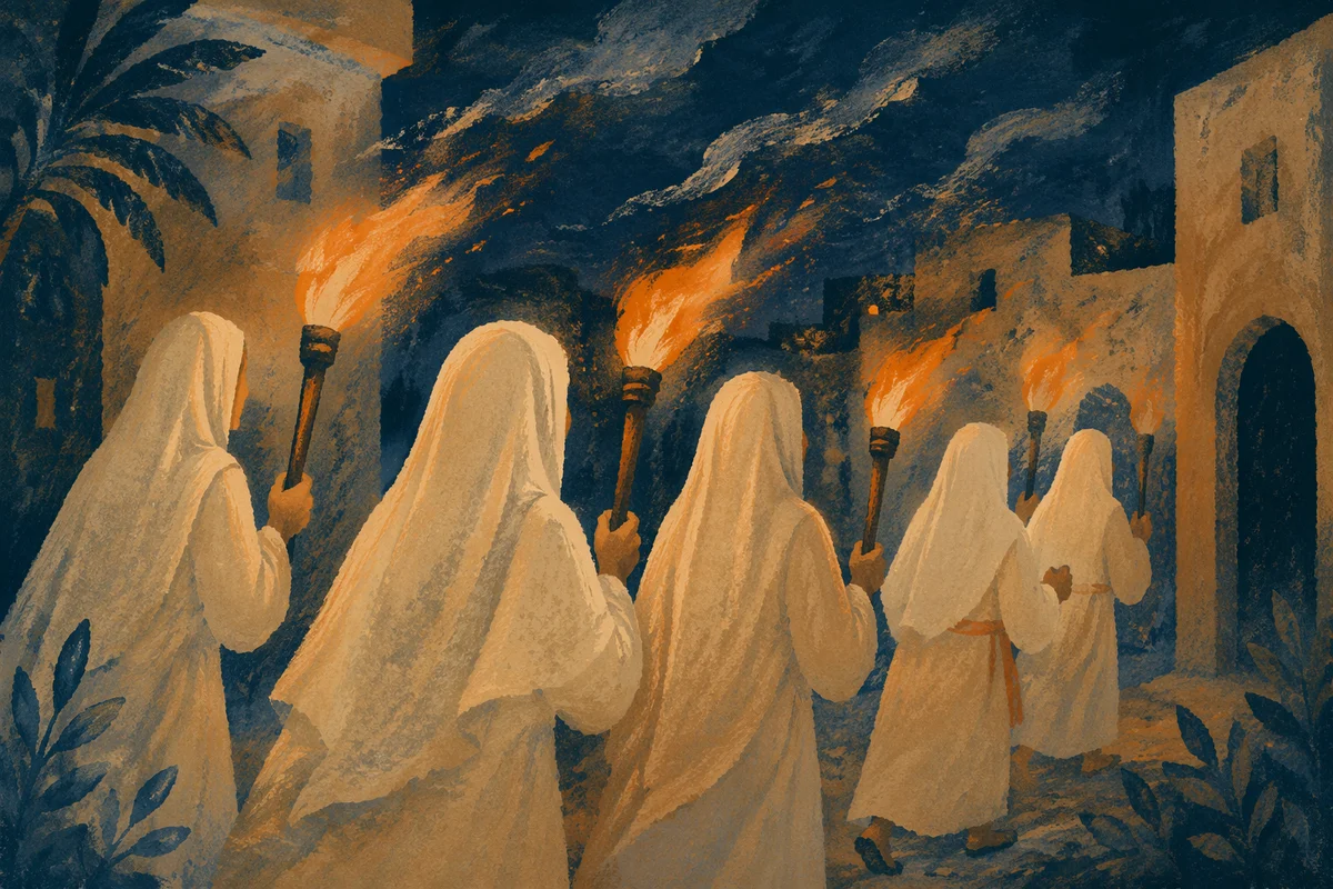 Pentecost Night Procession with Windblown Flames