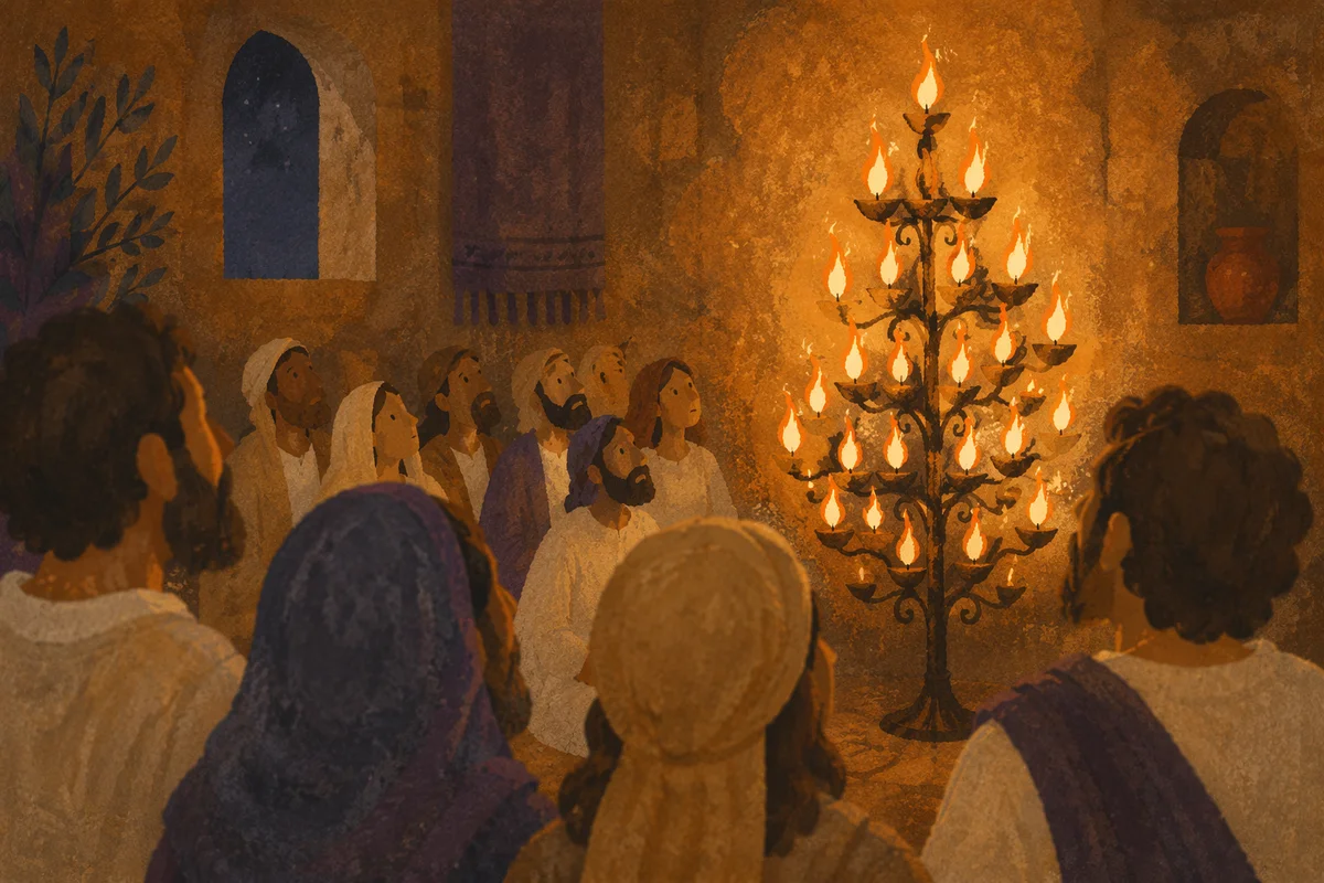 Pentecost Flames in a Reverent Chapel