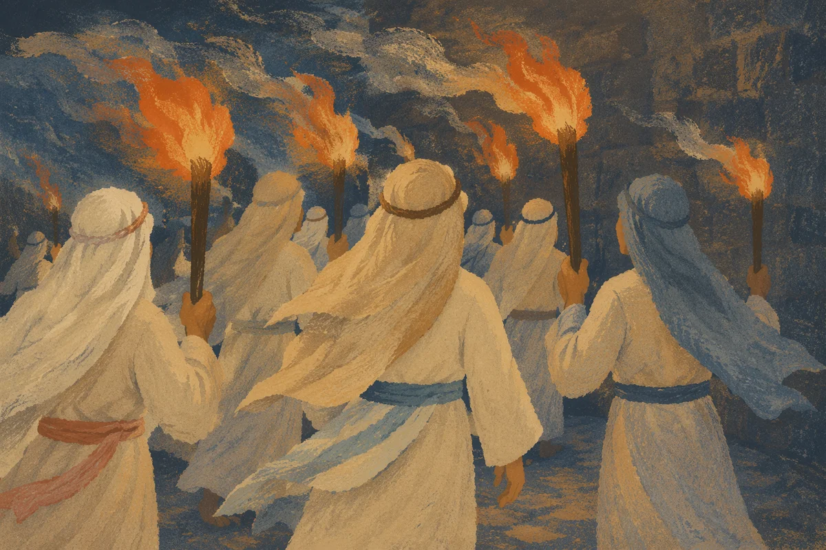 Pentecost Vigil Procession With Holy Spirit Flames