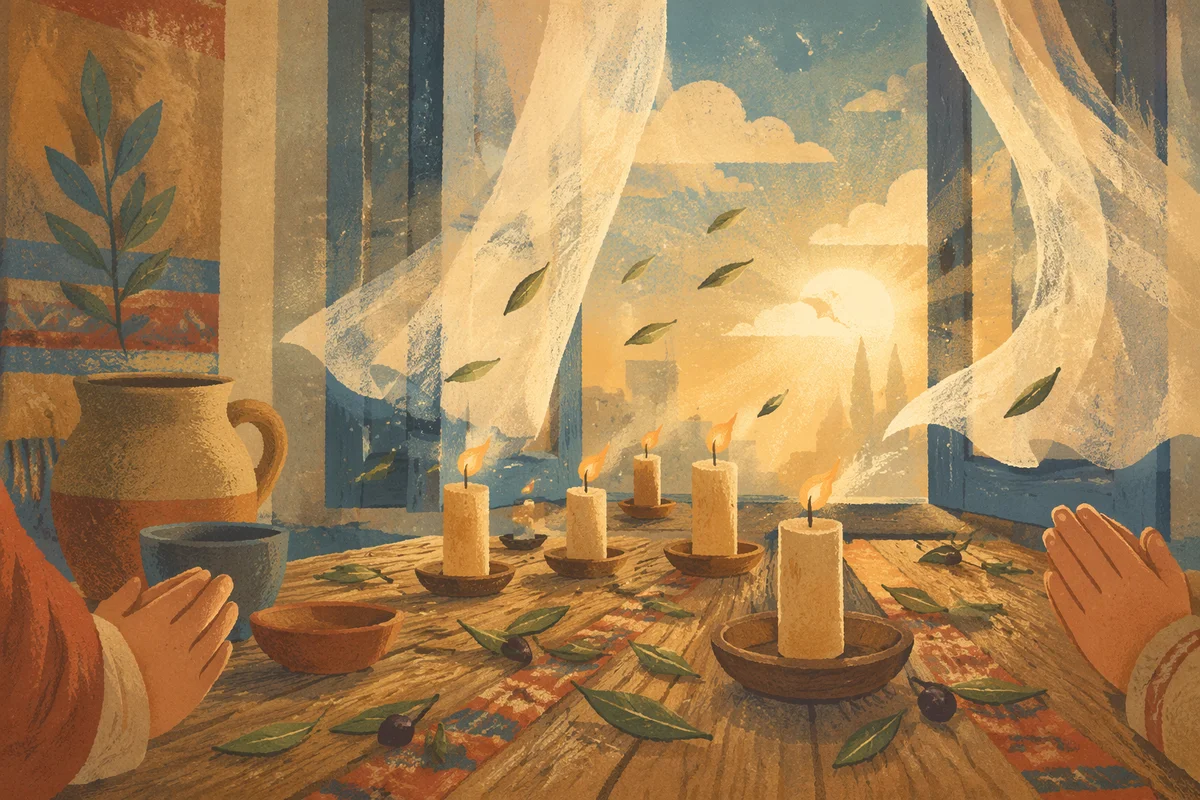 Pentecost Wind and Flames in Upper Room