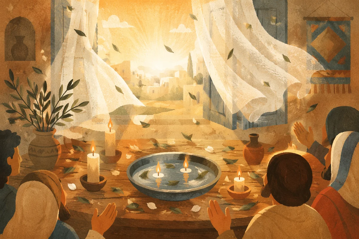 Pentecost Flames in the Upper Room