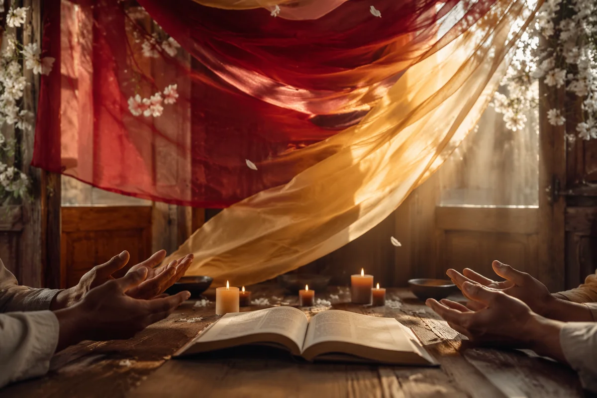 Pentecost Prayer in a Wooden Chapel