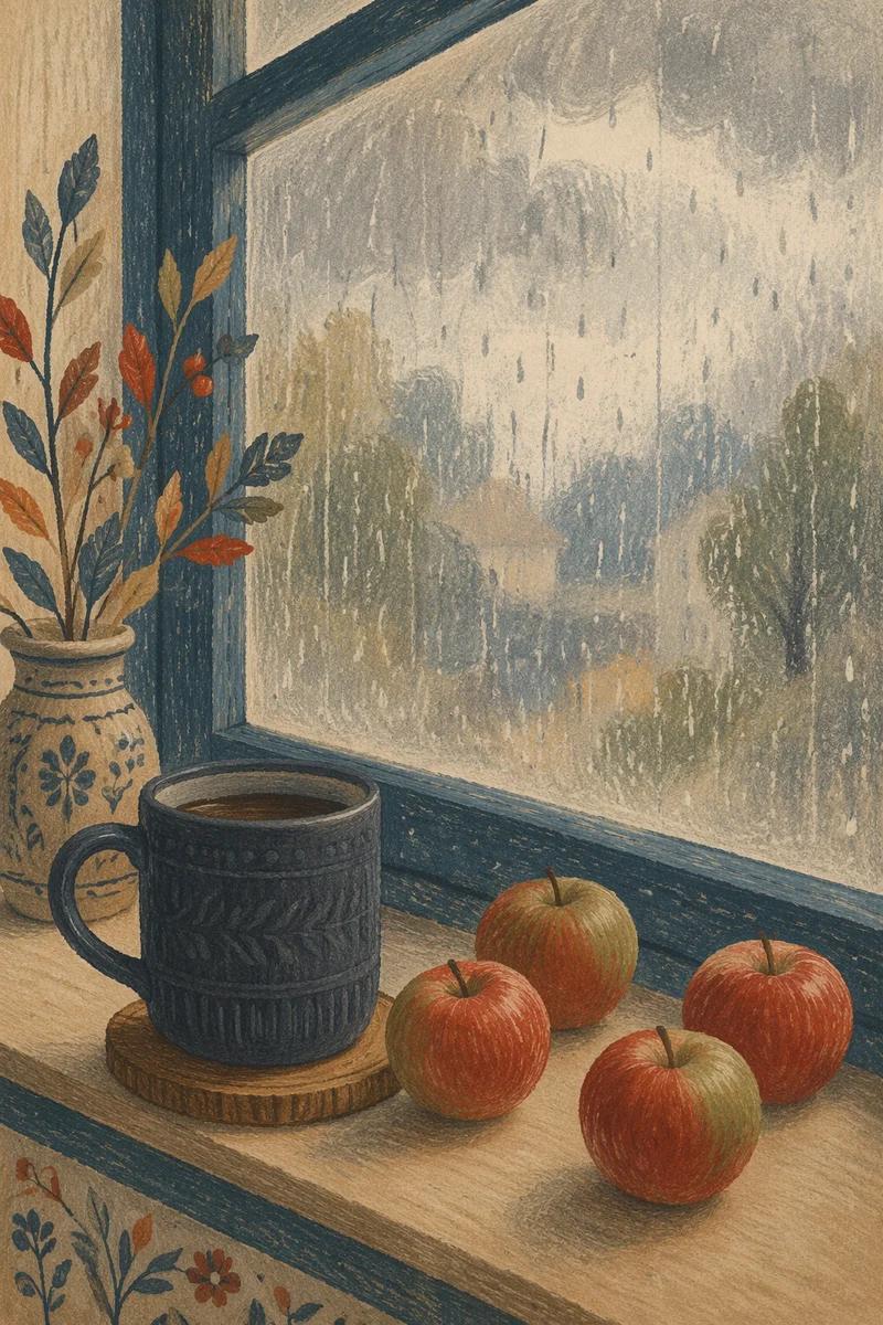 Cozy Rainy Day Window Still Life