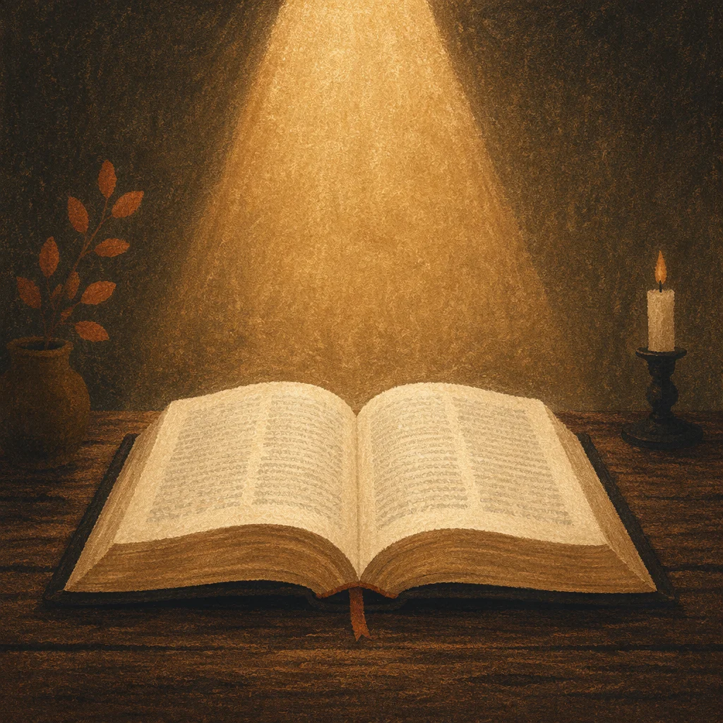 Reformation Day Open Bible in Golden Light