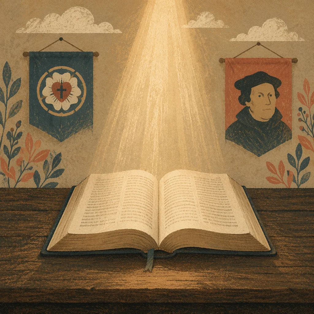 Open Bible in Reformation Day Light