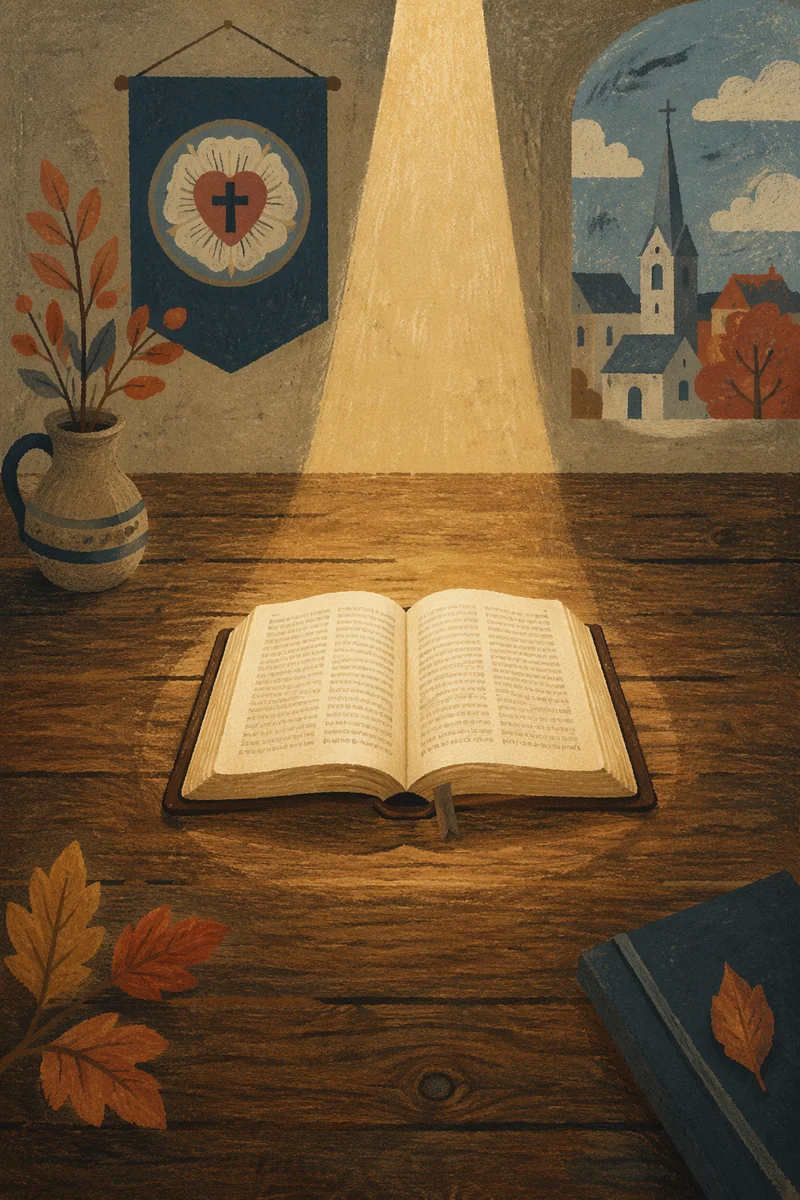 Open Bible in Reformation Day Light