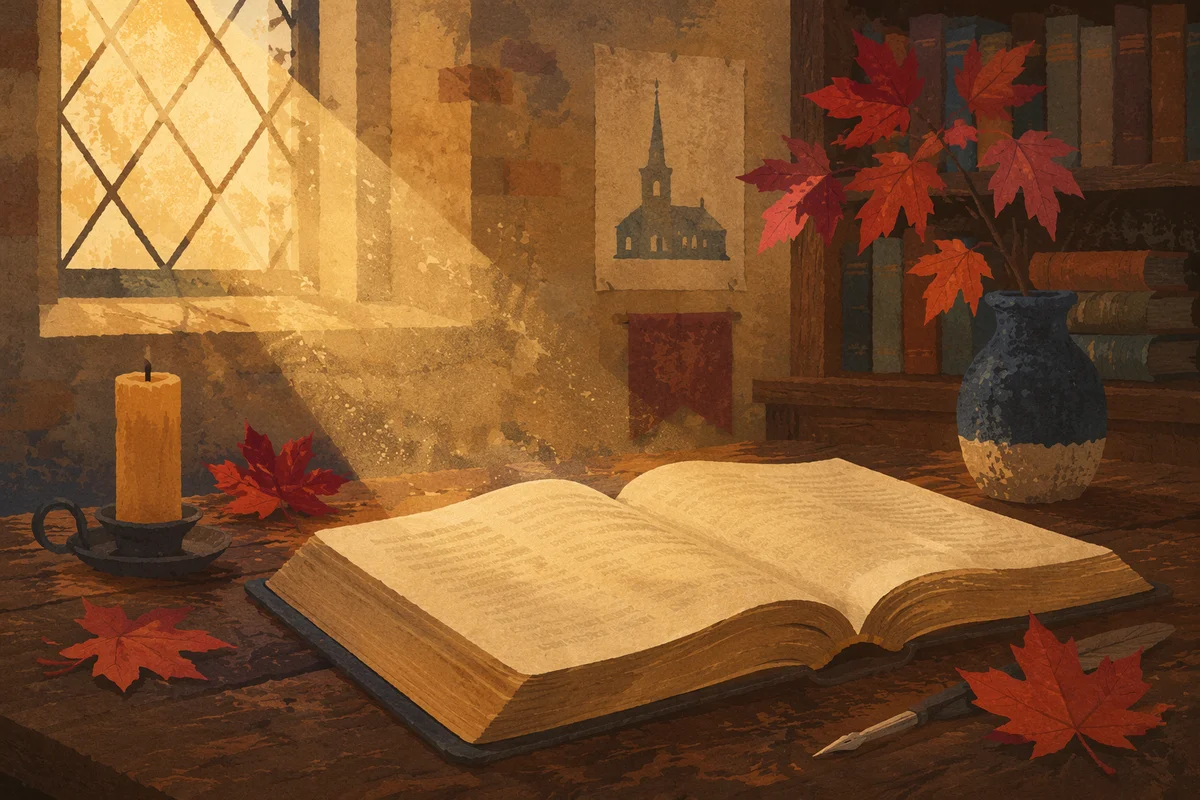 Reformation Day Bible in Golden Autumn Light