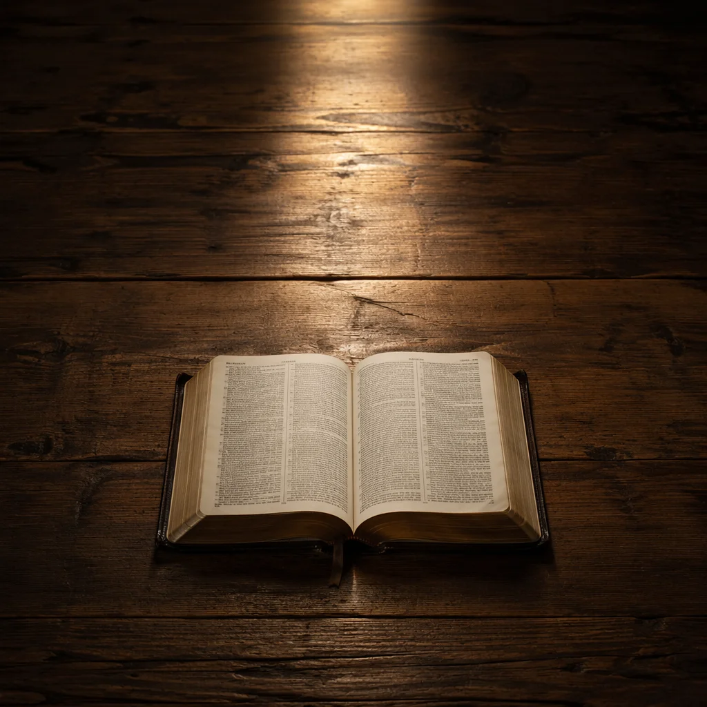 Open Bible in Golden Reformation Light