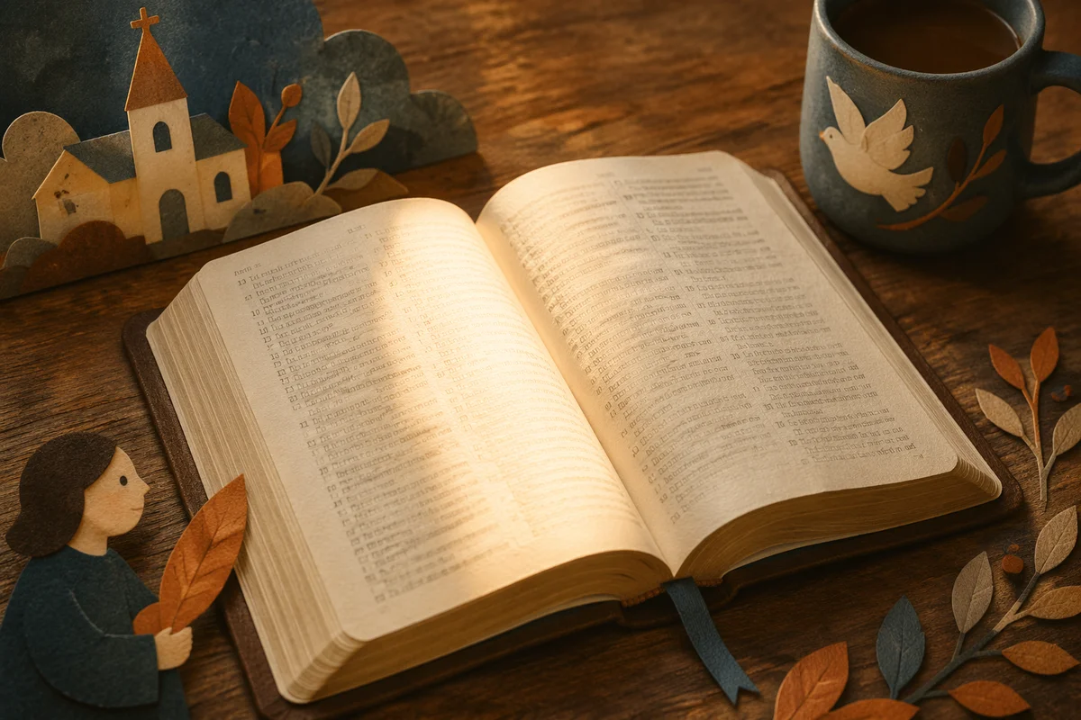 Open Bible in Morning Light