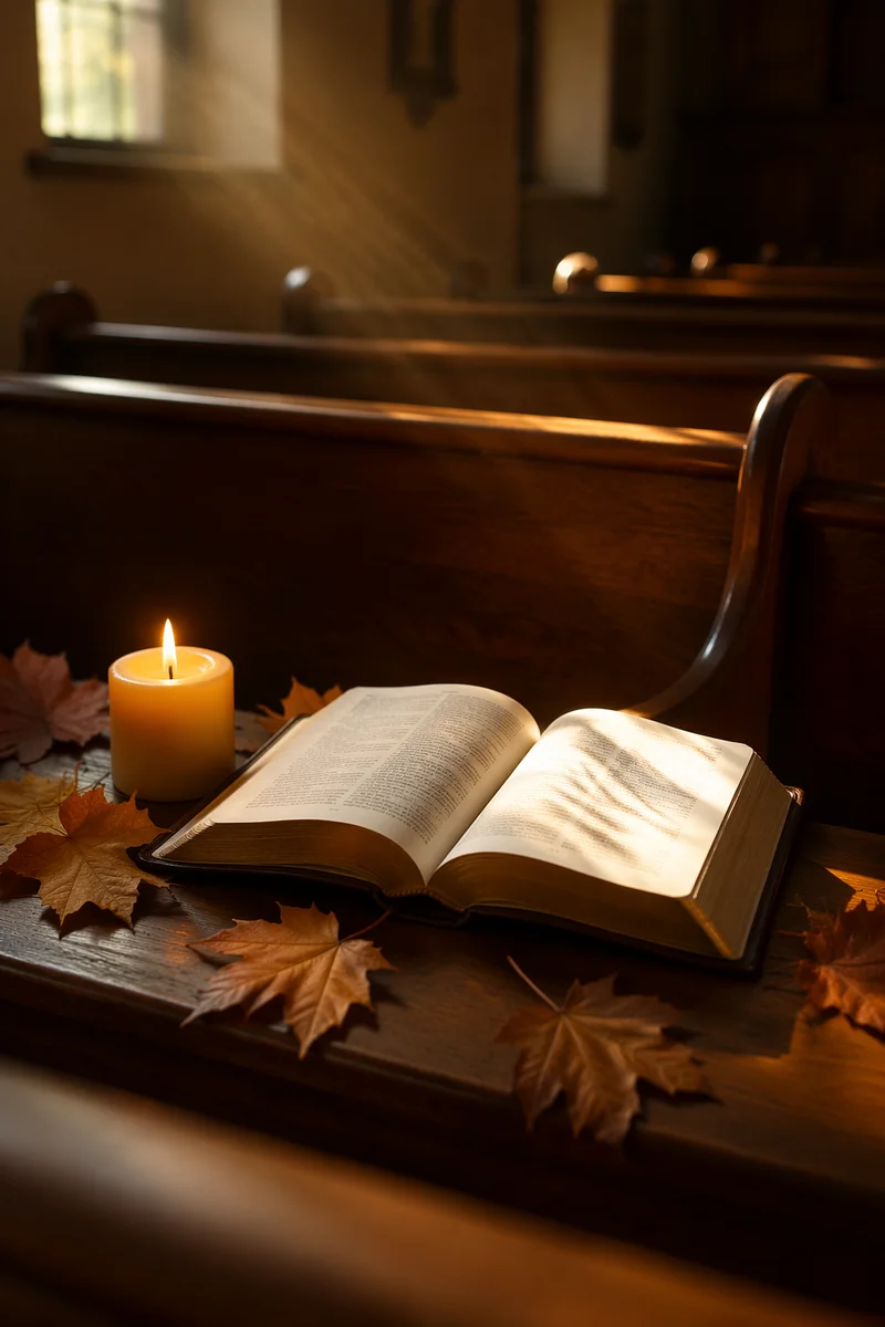 Open Bible in Morning Light Chapel