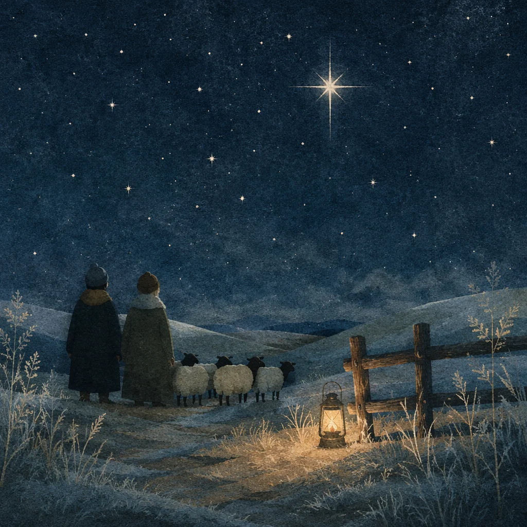 Shepherds Field Under Winter Stars
