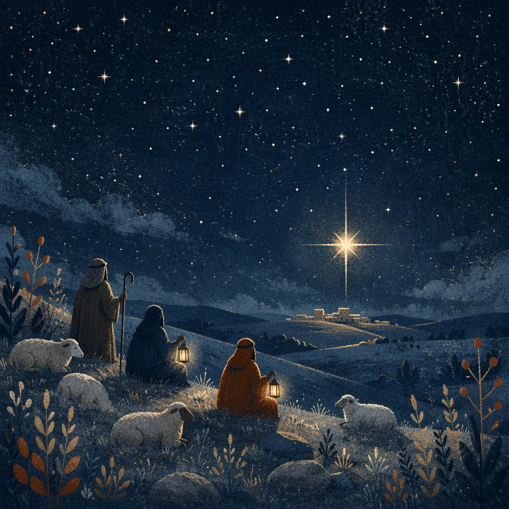 Shepherds Field Under Bethlehem Star