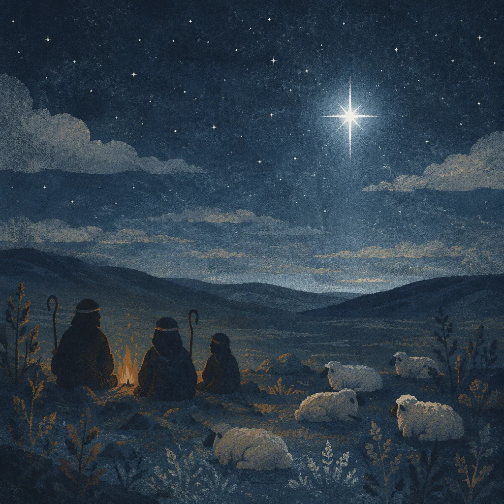 Shepherds Under Bethlehem Starry Night