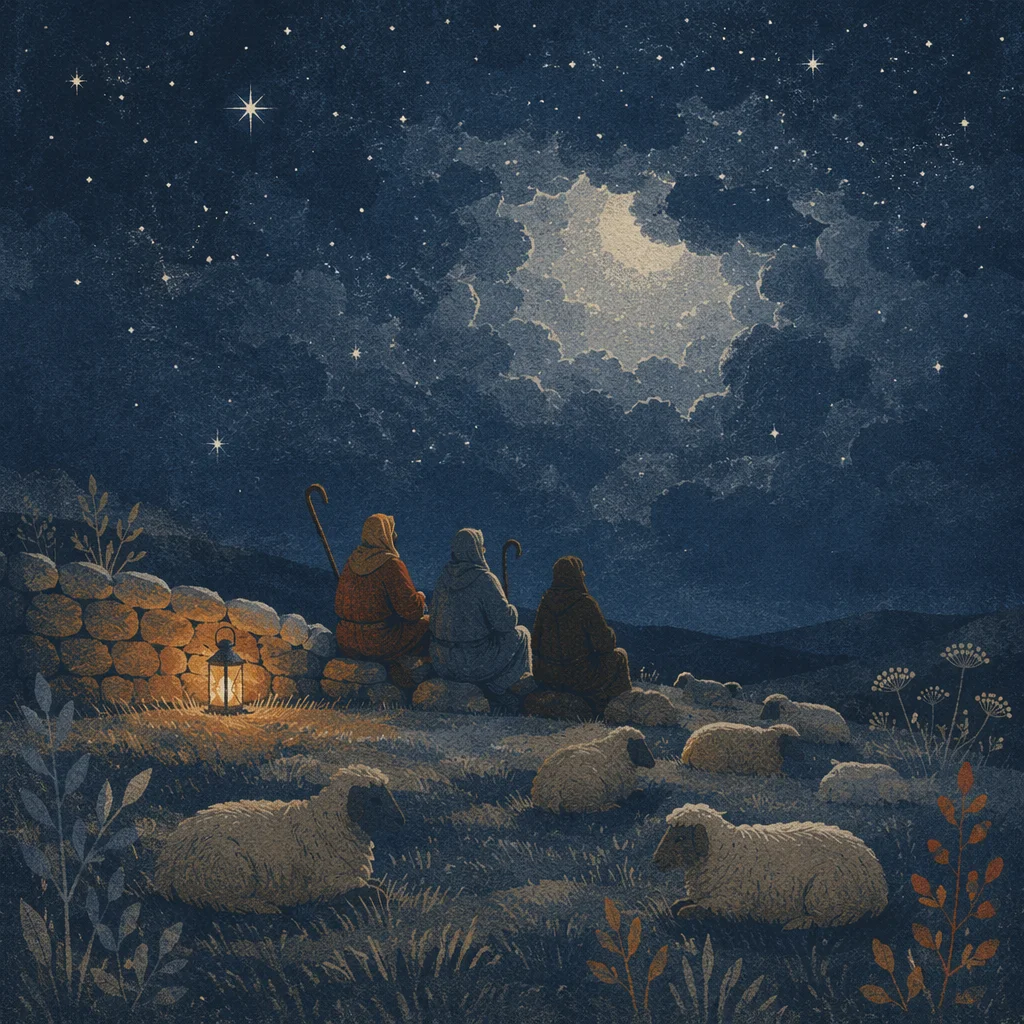 Shepherds Field Under Winter Starlight